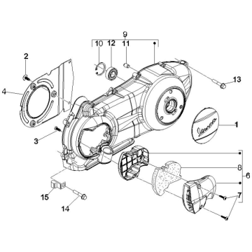 Pokrywa skrzyni korbowej Vespa GTS 250 ie 2005-2009 (z ABS)