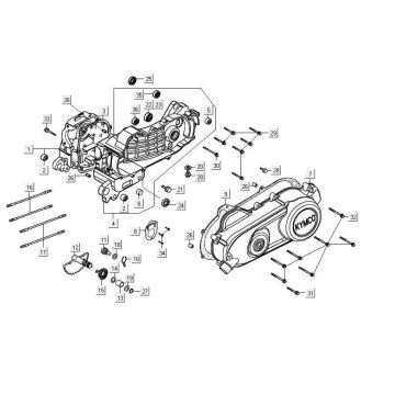 Nakładki Skrzyni Korbowej Kymco Maxxer 90 Czarne
