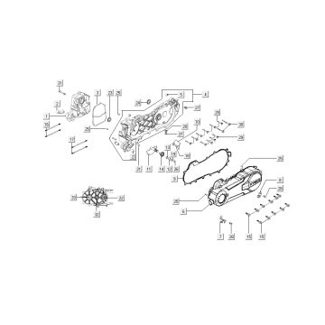kaptur skrzyni korbowej Kymco Super8 4-suwowy z 2009 Matowy czarny kaptur skrzyni korbowej Kymco Super8 4-suwowy z 2009 Matowy czarny