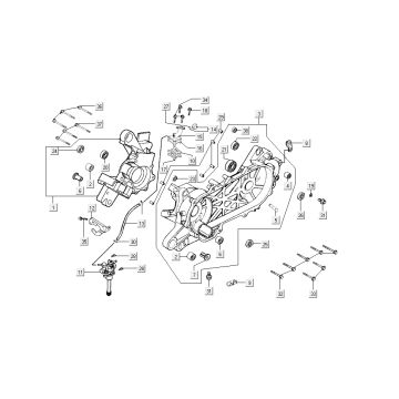 Skrzynia korbowa Halves Kymco Dink AC 2-suwowy Srebrny