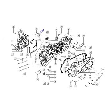 Skrzynia korbowa połówek Kymco New Dink 4-suwowy ciemnoszary