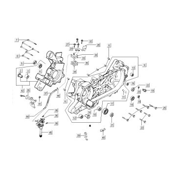 Pokrywka miski olejowej Kymco Super9 2t lc dolna matowa czarno-srebrna