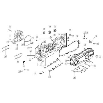Osłona skrzyni korbowej Kymco Agility 16'+ 4-suwowy wtrysk euro4 szary matowy