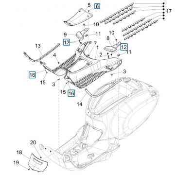 Osłona środkowa - Podnóżek Vespa Sprint 125 4T 3S IE ABS 