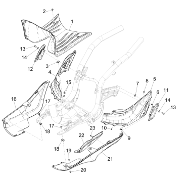 Osłona centralna - Piaggio Liberty 50 czterosuwowy podnóżek