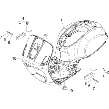 Podwozie/Rama Vespa GTS 250 ie 2005-2009 (z ABS) czerwony smok 894