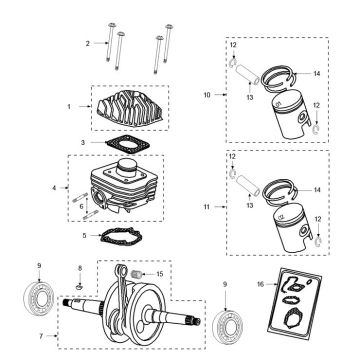 Wał korbowy Peugeot Speedfight 2 AC E2 2-suwowy