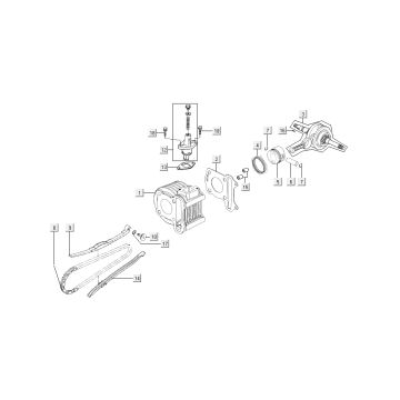 cylinder-wał korbowy tłok Kymco Super8 4-suwowy z 2009 czarny