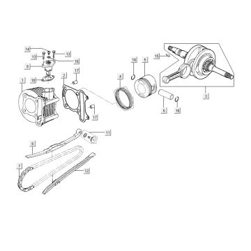 cylinder-wał korbowy AGILITY CITY 16 4T 150