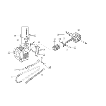 Cylinder-Wał Korbowy Kymco Agility Delivery 4-suwowy euro4 biały