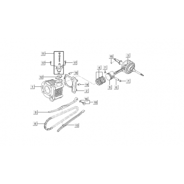 Cylinder-wał korbowy Kymco VP50i wtrysk euro4 renault brąz
