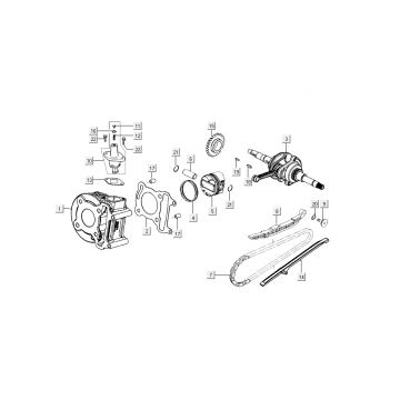Cylinder - Tłok - Wał korbowy Kymco New Sento 4-suwowy 50i