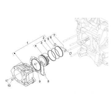 Cylinder - tłok GTS 125 IE