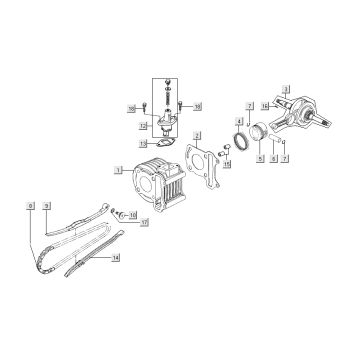 Cylinder 2 Kymco Super 8 Street 4-suwowy czerwony