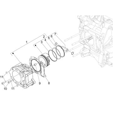 Cylinder Piaggio Beverly 300 IE ABS E4 2016 - 2020 (EMEA)