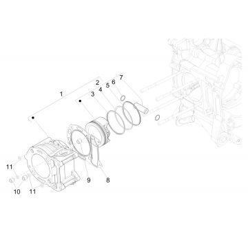 Cylinder Vespa GTS 300 HPE 4T 4V IE ABS E4 2019 (EMEA)