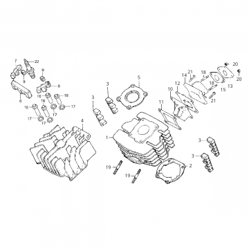 Cylinder - głowica cylindra - kolektor dolotowy Honda MB/MT/MTX 80