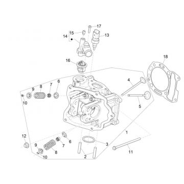 Głowica cylindrów Piaggio MP3 300 HPE/300 HPE SPORT E5 ABS 2020-2022 (EMEA)