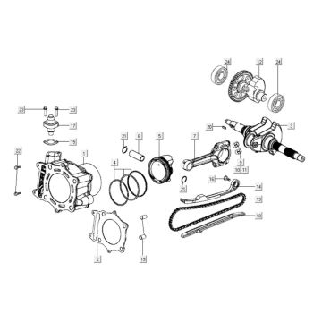Cylinder Kymco Xciting 400i Perłowy Czarny