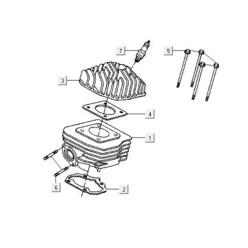 Cylinder Kymco ZX 2t ac srebrno-pomarańczowy
