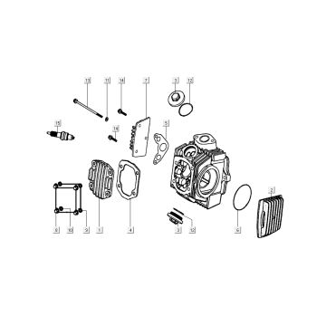 Głowica cylindra - części Kymco K-Pipe 4-suwowy Biały