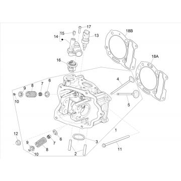 Głowica cylindrów Vespa GTS 300 HPE 4T 4V IE ABS E4 2019 (EMEA)