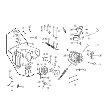 Głowica cylindrów Kymco Agility Delivery 4-suwowa euro4 biała