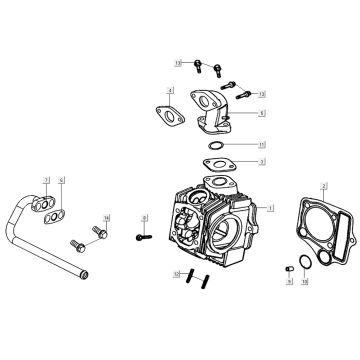 Głowica cylindra Kymco K-Pipe 4-suwowa biała