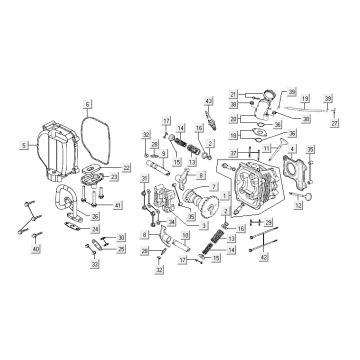 Głowica cylindra Kymco VP50 4t ac techo srebrna