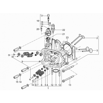 Głowica cylindrów Piaggio Beverly 350 E3 Sport Touring 2013-2014