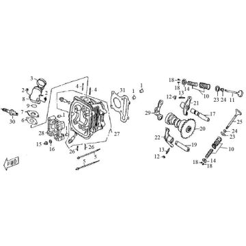 Głowica cylindra Turbo RG50 125cc