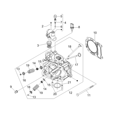 Głowica cylindrów Vespa GTS 250 czyli 2005-2009 (z ABS)