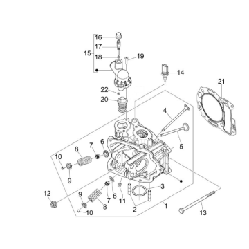 Głowica cylindrów Vespa GTS 300 czyli 2008-2016 (z ABS i bez)