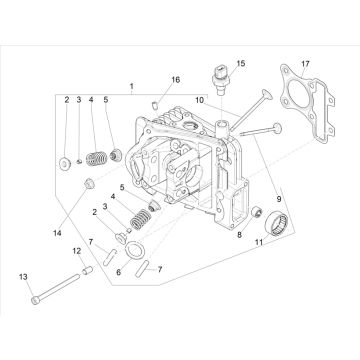 Piaggo Zip 4-suwowa głowica cylindrów (wtrysk euro5 IGET)