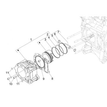 Piaggio MP3 300 ie E4 LT BUSINESS grupa sworzni tłoka cylindra - SPORT NOABS-ABS 2016 - 2018 (EMEA)