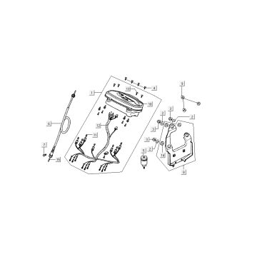 Kabel licznika kabla Kymco Dink AC 2-suwowy Srebrny