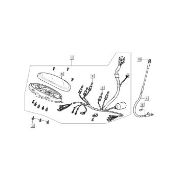 Kokpit - Licznik - Przewód Kymco Filly 4-suwowy srebrny