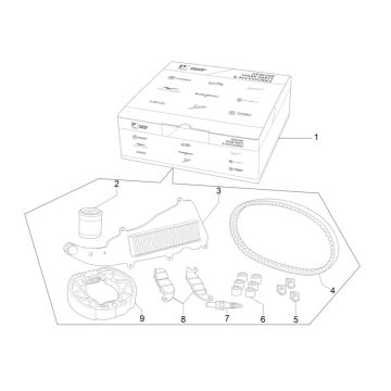 Kompletny zestaw eksploatacyjny Piaggio Liberty 125 4-suwowy 3V IE ABS (IGET Euro 5)