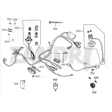 Zamek kontaktowy Wiązka przewodów Santini Capri brązowa
