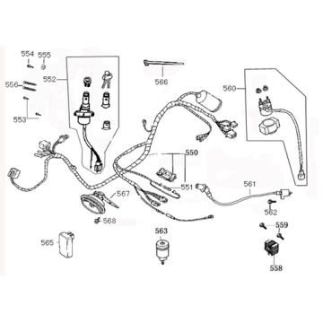 Wiązka przewodów blokady zapłonu AGM VX50s czarna