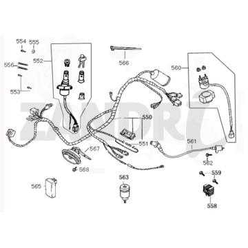 Blokada zapłonu Wiązka przewodów BTC Riva Sport pantone niebieski