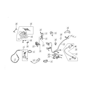 Uprząż przewodów zapłonowych Kymco Grand Dink 2-suwowy Antracyt