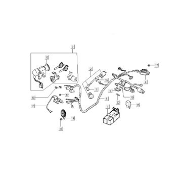 Wyłącznik zapłonu - elektra Kymco People 2-suwowy ciemnoszary