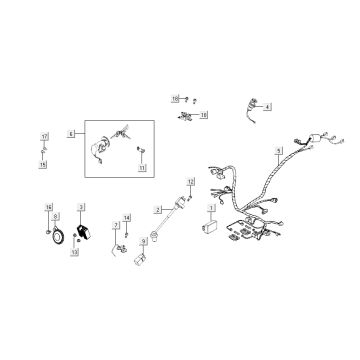 Blokada zapłonu - Wiązka przewodów Kymco Like 4-suwowy tecno srebrny jak T T 2015