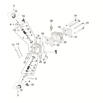 Cylinder head-cylinder Peugeot Speedfight 4 50i E5