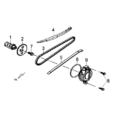 Pokrywa głowicy cylindra CamChain Sym Jet 4 (R086) czerwona