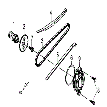 Pokrywa głowicy cylindra CamChain Sym Orbit II (WH8018P) biała
