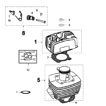 Głowica Cylindrów Peugeot Vogue Czarna