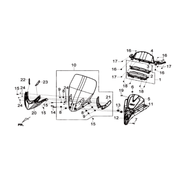 Deska rozdzielcza/szyba przednia Sym Joymax 300I ABS E3 2014-2016