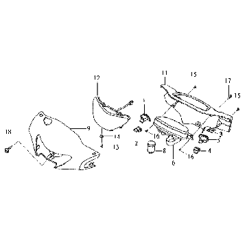 Deska rozdzielcza - Lampa tylna - Pokrywa kierownicy Sym DD50 niebieska